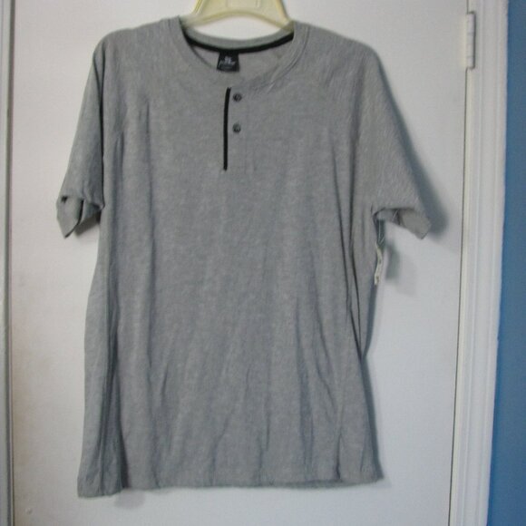 2/$15 OT Revolution Mens Henley Top Shirt Large NWT Gray - Picture 1 of 3